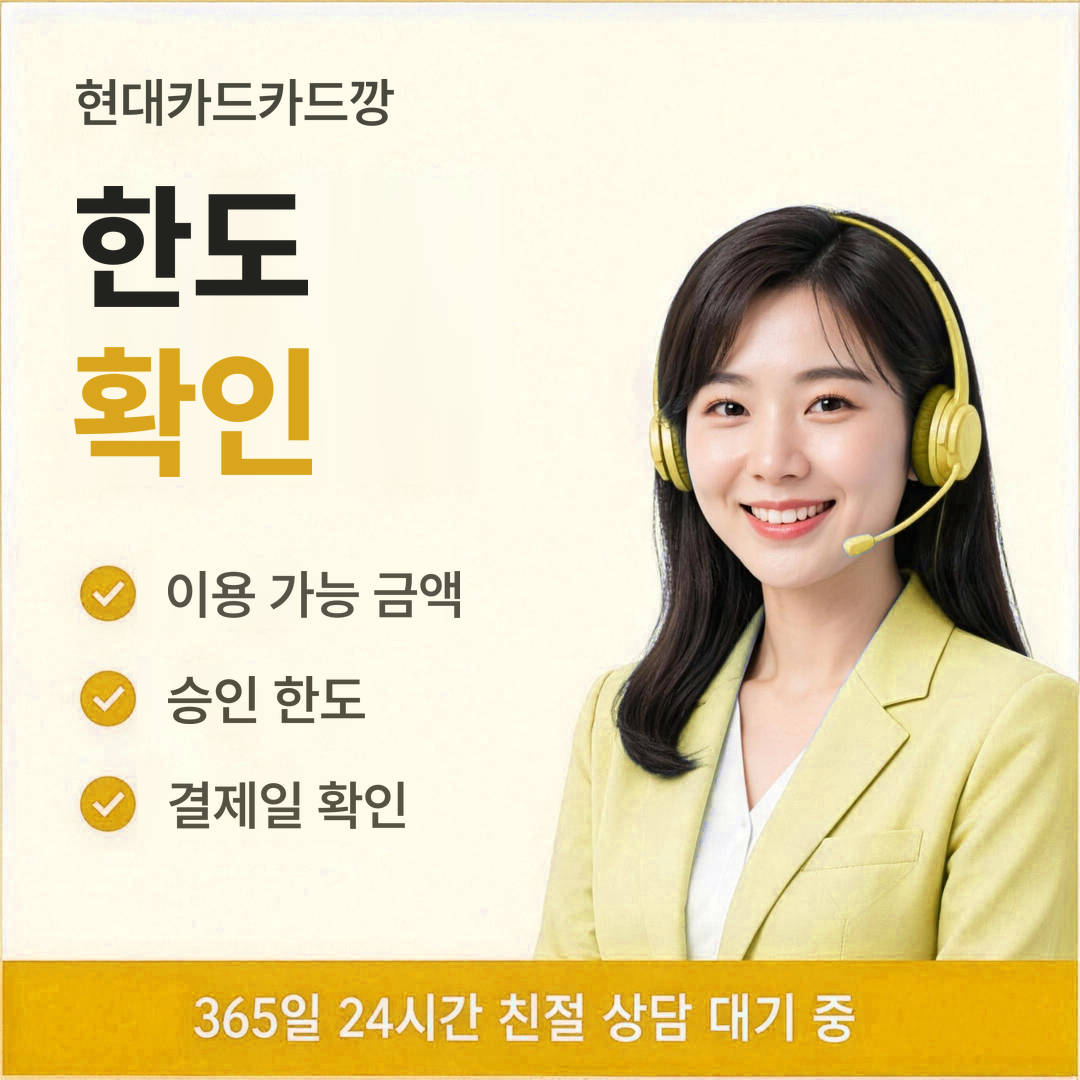 다음머니 현대카드카드깡 한도 확인 안내