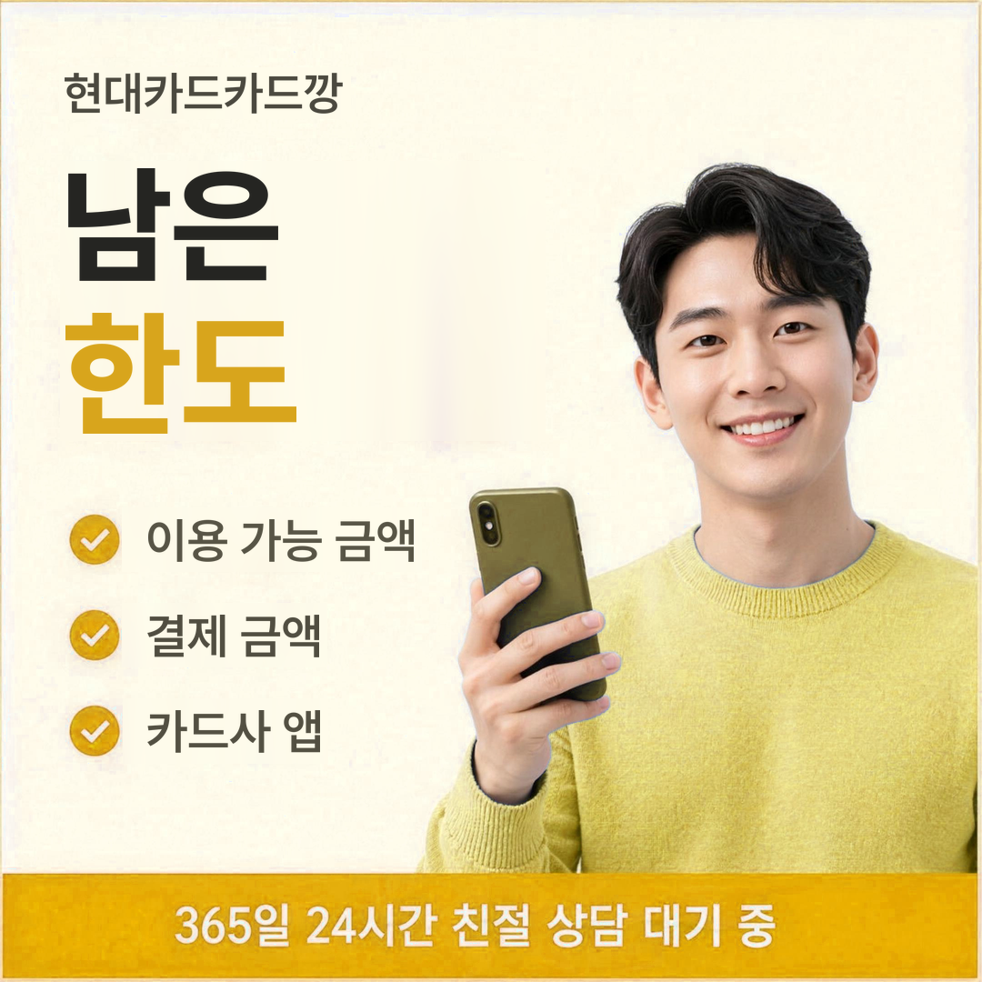 다음머니 현대카드카드깡 남은 한도 안내